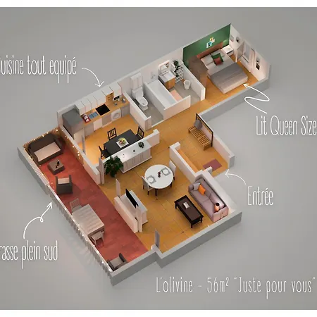 Special Couple & Famille - Lit Queen Size - Netflix - Climatisation - Terrasse Plein Sud - 2 Min Centre-ville - 6 Min - Wifi 400 Mbits Parking Prive - Speciale ラ・ロンド・レ・モール